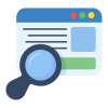 Website search and analytics icon