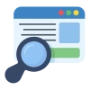 Website search and analytics icon
