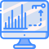Business analytics dashboard on computer icon