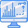 Business analytics dashboard on computer icon