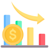 Revenue growth and sales chart icon