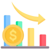 Revenue growth and sales chart icon