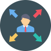 Multi-direction business strategy icon