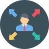 Multi-direction business strategy icon