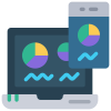 Mobile analytics dashboard icon