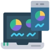 Mobile analytics dashboard icon