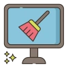 Computer screen cleaning icon