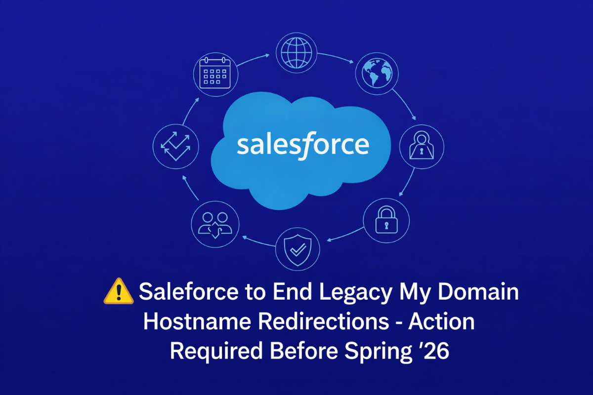 🚨 Salesforce to End Legacy My Domain Hostname Redirections – Action Required Before Spring ’26