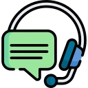 Customer support chat and phone icon