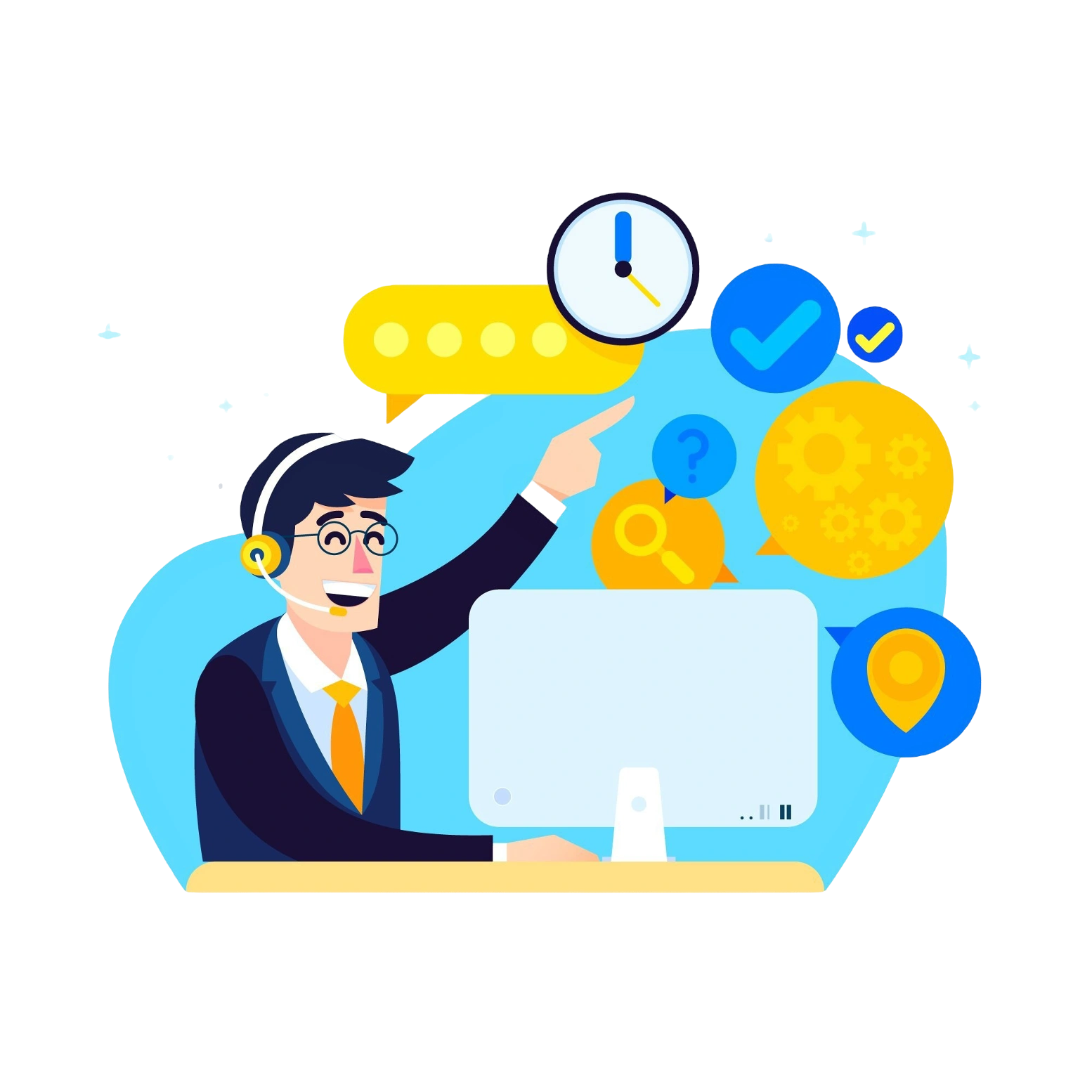 Customer support and helpdesk illustration