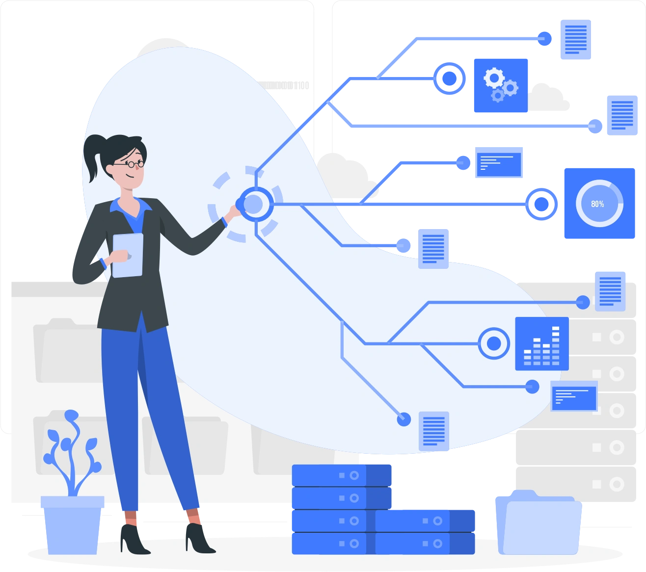Person managing cloud data and system integrations